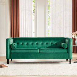 Ebern Designs Chelsea Green Sofa 77" 3 Seater