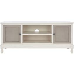 Safavieh Ryder Media Distrssed White / Greige TV Bench 47.5x20"