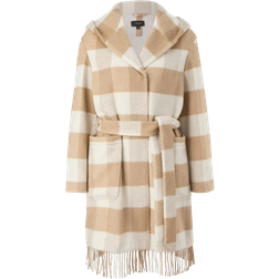 Comma Checked Coat - Sandstone