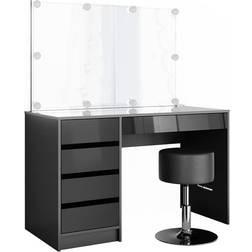 Vicco Sherry with Stool Anthracite High Gloss Dressing Table 55x120cm