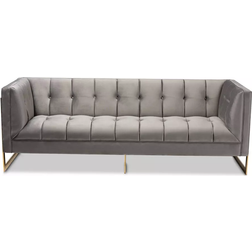 Baxton Studio Ambra Gray Sofa 83.5" 3 Seater