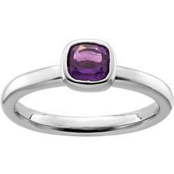 Stackable Expressions Cushion Cut Ring - Silver/Amethyst