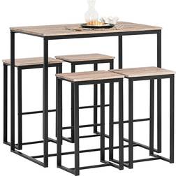 SoBuy OGT15-N Black/Natural Bordgruppe 60x100cm 5stk
