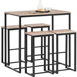 SoBuy OGT15-N Black/Natural Dining Set 60x100cm 5pcs