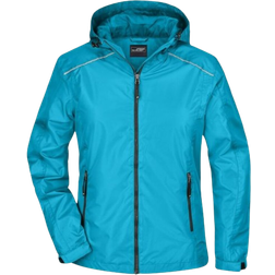 James & Nicholson Women's Rain Jacket - Turquoise/Iron Gray