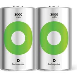 GP Batteries D Rechargeable Batteries 3000mAh 2-pack