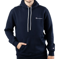 Champion Small Logo Lettering Fleece Hoodie - Blue