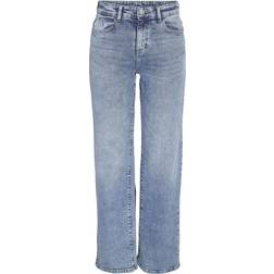 Noisy May Yolanda Normal Waisted Wide Leg Jeans - Light Blue Denim