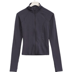 Gina Tricot Soft Touch Zip Jacket - Stone