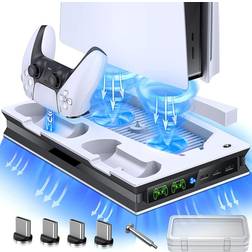 Bedee PS5 Stand with Cooling Fan and PS5 Controller Charging Dock