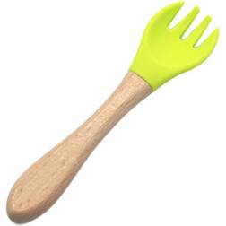 Grandado Wooden Silicone Baby Fork Spoon