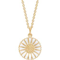 Lund Copenhagen Marguerit Halskæde 18mm Forgyldt 925 Sterling sølv