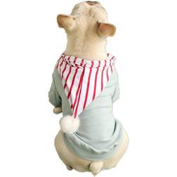 Feiling Poodle Striped Puppies Hooded Pullover XXXL