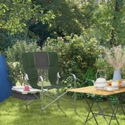 OutSunny Folding Directors Chair Camping Chair with Cooler Bag Green