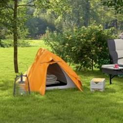 OutSunny Double Layer 1-2 Man Camping Tent, 2000mm Waterproof Orange