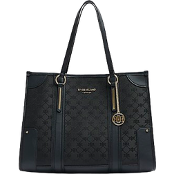 River Island Jacquard RI Monogram Shopper Bag - Black