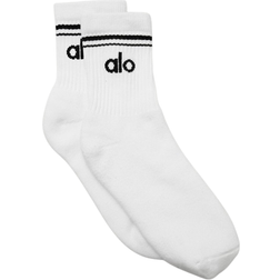 Alo Unisex Half-Crew Throwback Sock - White/Black