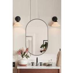 Living and Home Modern Oval Wall Mirror