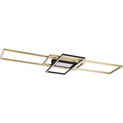 Trio Lighting Irvine Black/Brass Ceiling Flush Light 105cm