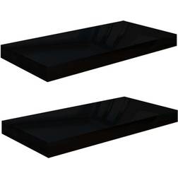 vidaXL 323830 Black Væghylde 50cm 2stk