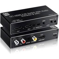 Nordic SGM-163 2.0b HDMI Switch with Audio Extrator & ARC 2xHDMI - HDMI/RCA/Optical/Coaxial/3.5mm F-F