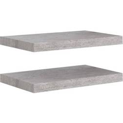 vidaXL 326595 Concrete Grey Væghylde 50cm 2stk