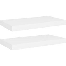 vidaXL 323809 White Wall Shelf 50cm 2pcs
