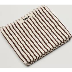 Tekla Organic Terry Hand Towel Kodiak Stripes Badlakan Brun, Vit