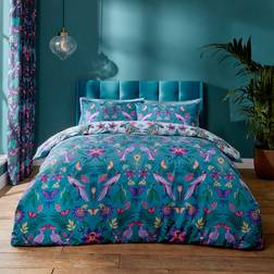 Catherine Lansfield Mya Tropical Påslakan Blå, Grön, Vit (230x220cm)