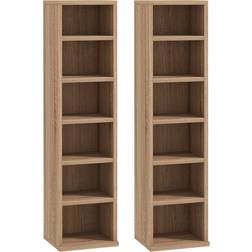 Homcom CD Media Display Unit Natural Shelving System 21x88.5cm 2pcs