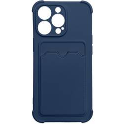 Hurtel Card Armor Case Case til iPhone 12 Pro kortpung silikone panser cover Air Bag marineblå