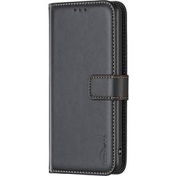 MAULUND Samsung Galaxy S24 Plus Konstläder Plånboksfodral med Ståfunktion & Korthållare Svart