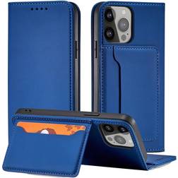 Hurtel Magnet Card Case til iPhone 12 Pro Max kortpungetui kortholder blå