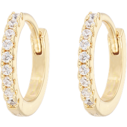 Bon Dep Emilia Small Hoops - Gold/Transparent