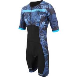 Zone3 Activate Plus Tropical Palm Short Sleeve Trisuit