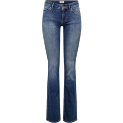 Only Blush Flared Fit Low Waist Jeans - Blue/Medium Blue Denim