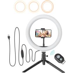 BlitzWolf BlitzWolf BW SL3 10 inch LED Ring Light with Tripod Stand & Phone Holder Dimmable Desk Makeup Kit