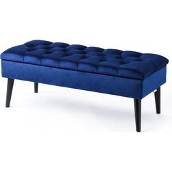 Canora Grey Thalassa Dark Blue Storage Bench 80x44cm