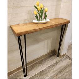 MODERIX Hairpin 3R Light Oak Console Table 15.2x91.4cm