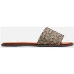 Coach Women's Holly Mini Signature Jacquard Sandals Cocoa/Burnished Amber Brown