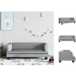 vidaXL Ljusgrå Barnsoffa 80 x 45 x 30 cm Sammet