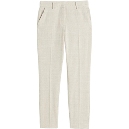 H&M Cigarette Trousers - Light Beige/Checkered