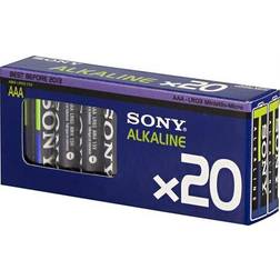 Sony Alkaline Ecopack, LR03 AAA batterier, alkaliska, 1,5V, 20-pack