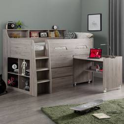 Mack + Milo Binne Single 3' 3 Drawer Bed Frames Sleeper Loft Bed with Built-in-Desk
