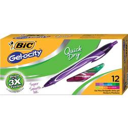 Bic Gel-ocity Quick Dry Retractable Gel Pen 0.7mm 12-pack