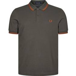 Fred Perry Twin Tipped Polo Shirt - Field Green/Nut Flake