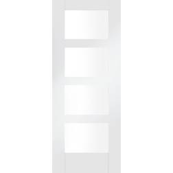 XL Joinery Glazed White Primed Shaker 4 Interior Door (x198.1cm)