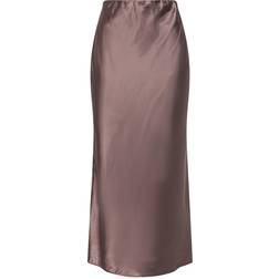 PixieGirl Satin Midaxi Skirt - Brown