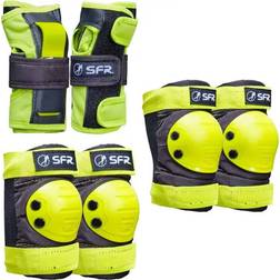 SFR Youth Ramp Skate Pads 3-Pack Black/Lime