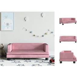 vidaXL Barnsoffa Rosa 80x45x30 cm Sammet